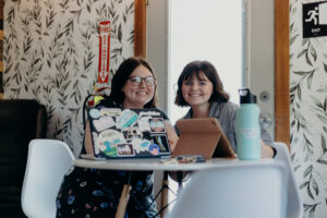 two friends studying together