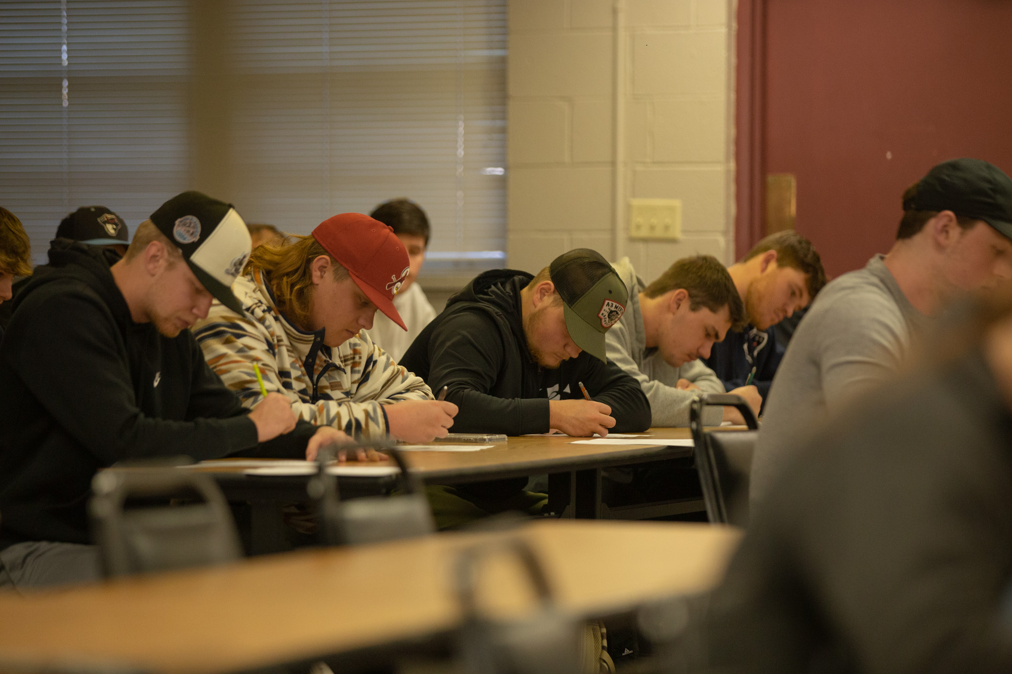 students working in a classroom