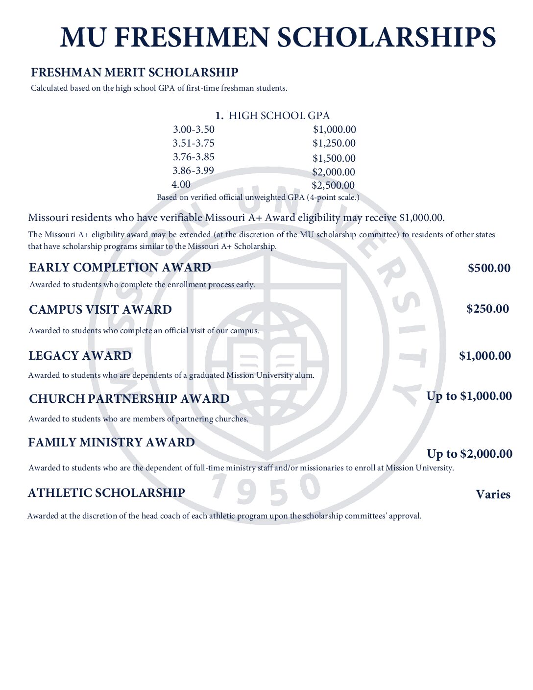 Scholarships PDF Information